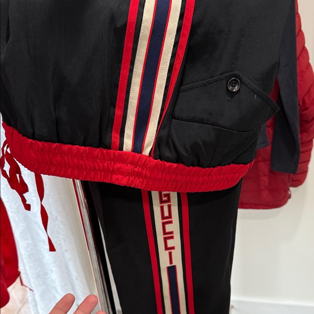 Gucci Black Trousers with Red and White Accents - Picture 3 of 5